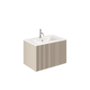 Crosswater Limit Badkamermeubelset - 70x45x45cm - 1 lade - glazen wastafel - warm stone (beige) SW1126190