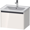 Duravit Ketho 2 meuble bas sous lavabo avec 1 tiroir 63.4x45.5x44cm avec poignée anthracite blanc brillant SW772329