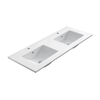 Mondiaz DENIA Lavabo encastrable - 121x46.5x1.75cm - avec vasque double - céramique - Blanc brillant mat SW663390