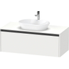 Duravit Ketho.2 Wastafelonderbouwkast - inclusief consoleplaat - met 1 lade - 120x55x45.9cm - met handgreep antraciet - wit mat SW772869