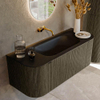 Mondiaz KURVE Ensemble de meuble de salle de bains - 120x46x40cm - 1 tiroir - 2 portes - lavabo solid surface - central - sans trou de robinet - Shadow SW1414166