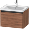 Duravit Ketho.2 Wastafelonderbouwkast - met 1 lade - 63.4x45.5x44cm - met greep antraciet - noten mat SW773097