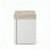 FugaFlow Eccelente Arredo Ensemble meuble de toilette - 40x65cm - 1 porte - 1 trou de robinet - droit - lave-mains travertin - blanc mat SW1522199
