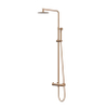 IVY Pact Ensemble douche pluie - mural - pomme de douche medium 25 cm - douchette 3 jets - Cuivre mat brossé PVD SW1034793