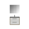 Tiger Boston Badkamermeubelset 80cm Chalet eik / Hoogglans wit met spiegelkast. matzwarte polybeton wastafel en chromen grepen SW106778 Tiger Boston Badkamermeubelset 80cm Chalet eik / Hoogglans wit met spiegelkast. matzwarte polybeton wastafel en chromen grepen SW106778