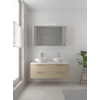Bruynzeel Combo badmeubelset 120x45cm 2 wasbakken 2 lades met spiegelkast met softclose ceramic natuur eiken SW383604 Bruynzeel Combo badmeubelset 120x45cm 2 wasbakken 2 lades met spiegelkast met softclose ceramic natuur eiken SW383604