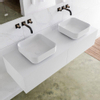 Mondiaz Lagom Meuble salle de bains 140x30.9x45cm Solid Surface Talc 2 tiroirs avec lavabo BINX vasque à poser double Gauche et droite sans trous de robinet SW409122