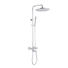 Fortifura Calvi Regendoucheset - thermostatisch - 30cm hoofddouche - metalen slang - staaf handdouche - draaibare baduitloop - chroom SW1592494