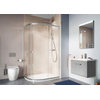 Crosswater Clear Cabine de douche quart de cercle avec 1 porte coulissante 120x90x195cm verre de sécurité clair 6mm argent SW487126