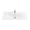 Sanicare Q7 lavabo 85x45cm 1 trou de robinet avec trop-plein rectangulaire céramique blanc SW536834