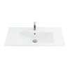 Sanicare q7 lavabo 85x45cm 1 trou pour robinet avec trop-plein rectangle céramique blanc SW536834
