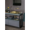 Qisani Vanity opbouwwastafel 52x41x7cm zonder kraangat met afvoerplug Gold SW203618 Qisani Vanity opbouwwastafel 52x41x7cm zonder kraangat met afvoerplug Gold SW203618