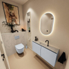 MONDIAZ TURE-DLUX Meuble toilette - 100cm - Clay - EDEN - vasque Opalo - position centrale - 1 trou de robinet SW1104269