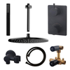 Adema Shower Set de douche à encastrer douche de tête 30cm avec bras plafond complet Noir mat SW519688 Adema Shower Set de douche à encastrer douche de tête 30cm avec bras plafond complet Noir mat SW519688