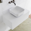 MONDIAZ LAGOM 80cm badmeubel solid surface talc 1 lades Wastafel BINX opzetkom midden zonder kraangat SW409060 MONDIAZ LAGOM 80cm badmeubel solid surface talc 1 lades Wastafel BINX opzetkom midden zonder kraangat SW409060