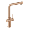 Grohe Blue Home Keukenkraan - L-Uitloop - 1-gats - filterfunctie - plat licht en bruisend water - brushed warm sunset (koper) SW354732