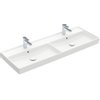 Villeroy & Boch Collaro meubelwastafel dubbel 130x47cm met overloop 2 kraangaten ceramic+ stone white SW358397 Villeroy & Boch Collaro meubelwastafel dubbel 130x47cm met overloop 2 kraangaten ceramic+ stone white SW358397