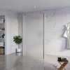 Fortifura Galeria Vrijstaande Inloopdouche - 110x200cm - glas mat - antikalk - 8mm veiligheidsglas - 2 zijwanden 40cm - wandsteunen en hoekprofielen - PVD - geborsteld gunmetal (antraciet) SW993153