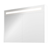 Proline spiegelkast premium avec éclairage led intégré, 2 portes 100x14x74cm blanc mat SW350545