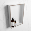 Mondiaz Easy nis 29.5x44.5x8cm voor Inbouw/opbouw 1 open vak Solid surface Talc/Smoke SW643658