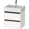 Duravit Ketho.2 Wastafelonderbouwkast - met 2 laden - 58.4x46x54.9cm - met grepen antraciet - wit supermat SW772759