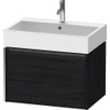 Duravit Ketho.2 Wastafelonderbouwkast - met 1 lade - 68.4x46x44cm - met greep antraciet - eiken zwart mat SW772026
