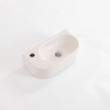 QeramiQ Pure Fontein - 40x22x12cm - glad - halfrond - kraangat links - keramiek - linnen SW1449883