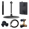 Adema Shower Set de douche à encastrer douche de tête 20cm avec bras plafond complet Noir mat SW519687 Adema Shower Set de douche à encastrer douche de tête 20cm avec bras plafond complet Noir mat SW519687