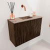 Mondiaz JOYA-DLUX Meuble de toilette 60cm - couleur Walnut - Vasque FAYE position Milieu Sans trou de robinet couleur Arena SW1424304