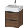 Duravit Ketho.2 Wastafelonderbouwkast - met 2 laden - 48.4x46x54.9cm - met grepen antraciet - donker noten mat SW771826