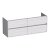 BRAUER Adore Meuble de salle de bains sous-vasque - 140x46x55cm - 4 tiroirs softclose - sans poignées - 2 découpes pour siphon - Forest Seashell SW1198279