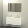 Qisani Slim badmeubelset 120x40x62 met spiegel met softclose wit mat 2 kraangaten SW278518 Qisani Slim badmeubelset 120x40x62 met spiegel met softclose wit mat 2 kraangaten SW278518