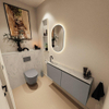 MONDIAZ TURE-DLUX meuble WC 120 cm Smoke. Lavabo EDEN Opalo position gauche. Avec 1 trou de robinet. SW1104585
