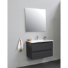 Basic Bella Meuble lavabo céramique avec 1 trou de robinet avec miroir 80x55x46cm Flat Pack Anthracite mat SW538980