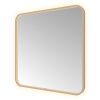 Hotbath &MORE Spiegel - 80x80cm - direct en indirect LED - spiegelverwarming - color changing - dimbaar - met afstandsbediening - PVD - geborsteld koper SW1246093