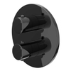 IVY Bond Élément de finition - pour mitigeur thermostatique encastré - inverseur d'arrêt 2 voies - rosace ronde - Chrome noir PVD SW1030948