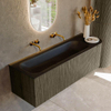 Mondiaz KURVE Ensemble de meubles de salle de bains - 145x46x40cm - 1 tiroir - 1 porte - lavabo solid surface - gauche - sans trou de robinet - Shadow SW1414269
