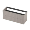 INK Wastafelonderkast - 120x45x52cm - 2 lades - opliggende grepen - verticaal gefreesd - MDF lak - Mat kasjmier grijs SW1405690