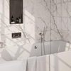 BRAUER Chrome Edition robinet de baignoire encastré thermostatique - boutons poussoirs SET 03 - combinaison de remplissage de baignoire - douchette à main barre - flexible de douche - coude de raccord mural - chrome SW925530