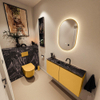 MONDIAZ TURE-DLUX meuble WC 100 cm Ocher. EDEN lavabo Lava position centrale. Avec 1 trou de robinet. SW1103907