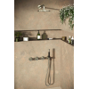 Hotbath Cobber IBS70 Ensemble de douche de tête encastré - bras mural 38,5 cm - douche de tête ronde 20 cm - douchette à main bâton - nickel brossé SW677985