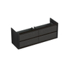 Forzalaqua Gela 2.0 meuble sous-lavabo 160x51x60cm avec 4 tiroirs sans poignées à fermeture douce Chêne massif Black oiled SW492308