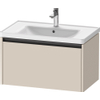 Duravit Ketho.2 Wastafelonderbouwkast - met 1 lade - 78.4x45.5x44cm - met greep antraciet - taupe supermat SW773148