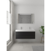 Bruynzeel Bando badmeubelset 120x45cm 2 kraangaten 1 wasbak 2 lades met spiegel met softclose Composiet zijde zwart SW383269 Bruynzeel Bando badmeubelset 120x45cm 2 kraangaten 1 wasbak 2 lades met spiegel met softclose Composiet zijde zwart SW383269