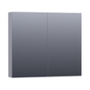 BRAUER Impress Deluxe armoire de toilette - 80x70x15cm - éclairage interne et externe - 2 portes miroir double face - gris mat SW371807