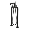 Crosswater Union Vrijstaande Badmengkraan - staand - handdouche - wiel - gecoat zwart mat SW968289