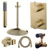 Adema Shower inbouwdoucheset 20cm hoofddouche met plafondbevestiging compleet geborsteld messing (goud) SW519674 Adema Shower inbouwdoucheset 20cm hoofddouche met plafondbevestiging compleet geborsteld messing (goud) SW519674