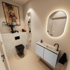 MONDIAZ TURE-DLUX Meuble toilette - 80cm - Plata - EDEN - vasque Ostra - position droite - 1 trou de robinet SW1104998