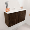 Mondiaz JOYA 70cm meuble de toilette - couleur Walnut - Vasque FAYE position Droite 1 trou de robinet couleur Talc. SW1421238