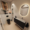 MONDIAZ TURE-DLUX Meuble toilette - 100cm - Urban - EDEN - vasque Opalo - position droite - sans trou de robinet SW1104153